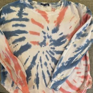 Small Red White and Blue Tie Dye Sweatshirt